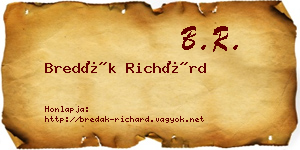 Bredák Richárd névjegykártya